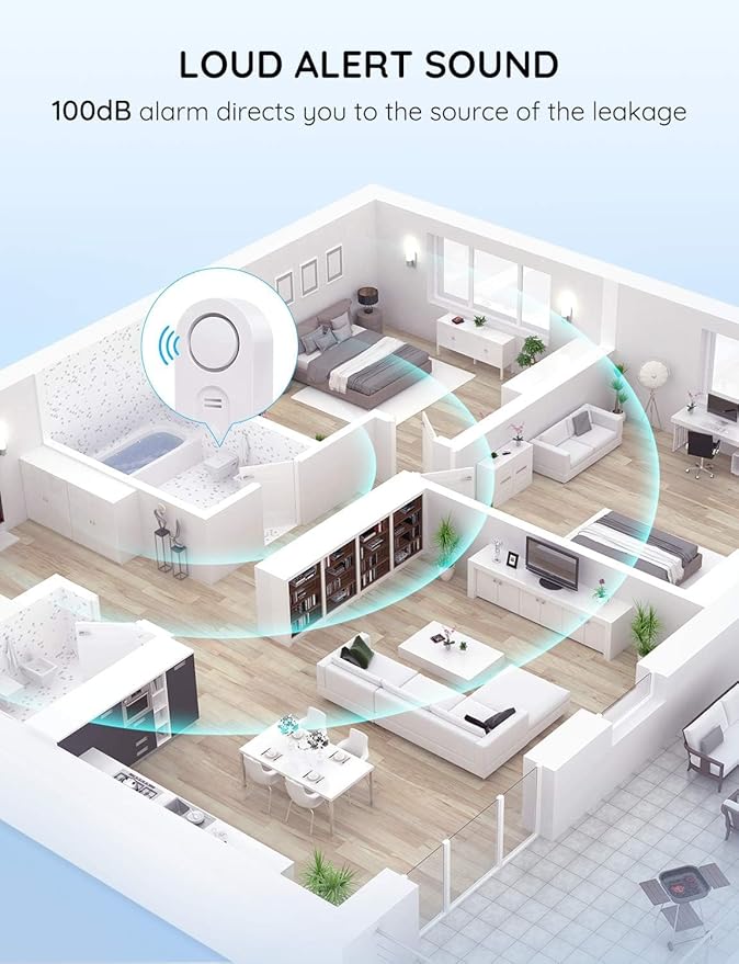 Govee WiFi Water Leak Detector 3 Packs, Leak Alert with Remotely Email/APP Push and Sound Alarm, Smart Water Sensor with 100dB Adjustable Alarm, Suit for Home and Basement - Image 7