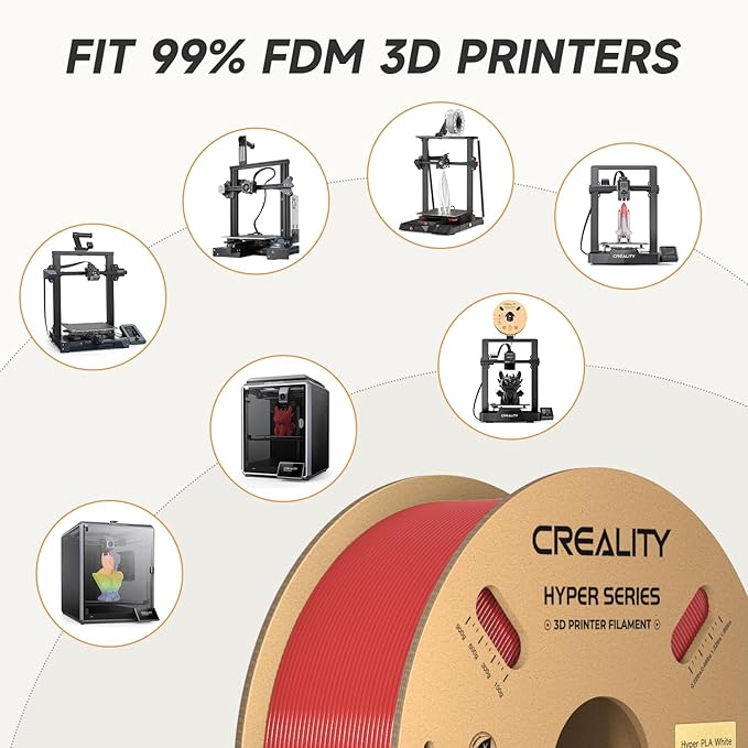 Official Creality Hyper PLA Filament 1.75mm Blue & Red 2KG, 30-600mm/s High Speed PLA Rapid 3D Printer Filament, 2 Pack 1kg Spool(2.2lbs), Dimensional Accuracy +/-0.02mm, Fit Most FDM 3D Printers - Image 5
