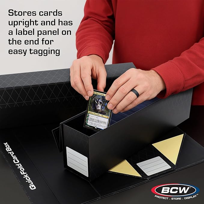 BCW QuickFold Card Boxes for Sleeved Cards - 12 Pack | Not for Toploaders | Magnetic Closure Card Storage Box | Holds 500 to 1200 Cards Each | Fits Trading Card Dividers | Easy to Assemble - Image 7