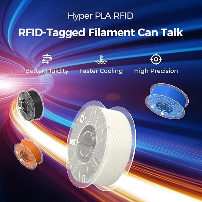 2025 Official RFID Creality Hyper PLA RFID Filament 1.75mm for K2 Plus Combo, High Speed 30-600mm/s 3D Printer Filament, 1kg(2.2lbs)/Spool Hyper PLA RFID Support CFS, for Most 3D Printers Brown - Image 2