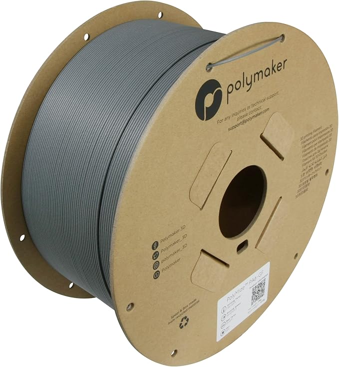 Polymaker PA6-GF Nylon Filament 1.75mm 2kg Grey Glass Fiber Nylon 3D Printing Filament - PolyMide PA6-GF Warp Free 3D Printer Filament by Polymaker