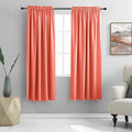 DONREN Coral Blackout Curtains Rod Pocket Curtain Panels - Salmon Color Thermal Insulated Curtain Drapes for Living Room (42 W x 63 L Inch,2 Panels) by DONREN