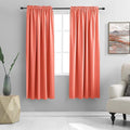 DONREN Room Darkening Rod Pocket Curtain Panels - Thermal Insulated Curtains for Living Room (Coral,42 W x 72 L Inch,2 Panels) by DONREN