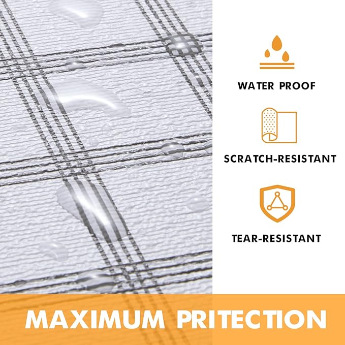 Viseeko Shelf and Drawer Liner for Kitchen Cabinet, Non-Adhesive Cabinet Liners for Shelves, Strong Grip Shelf Paper Non-Slip Waterproof Easy to Cut for Dresser Cupboard, Grey Stripe, 18 in x 20 ft - Image 9