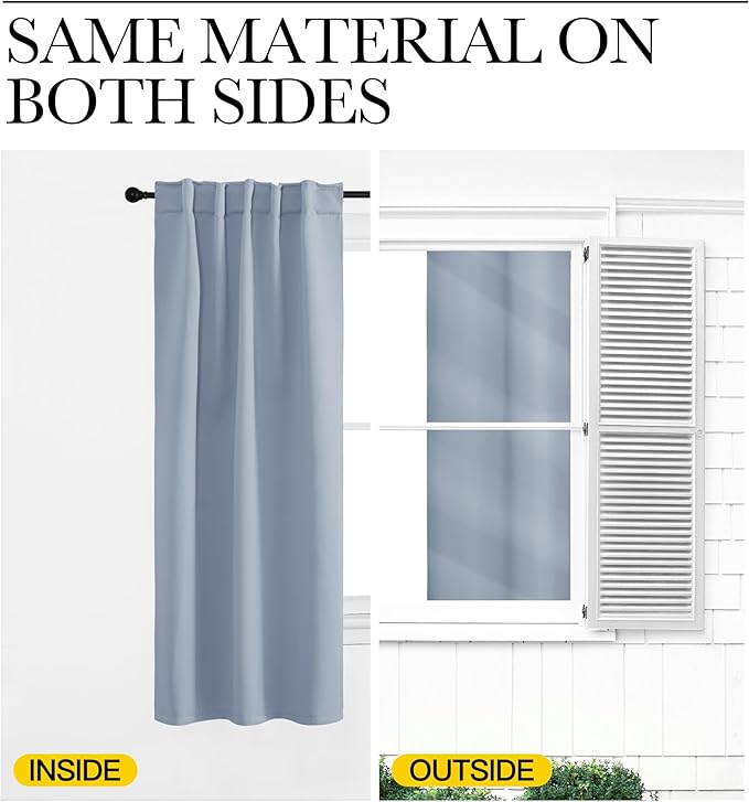 NICETOWN Living Room Blackout Draperies Curtains - (Vintage Blue Color) W70 x L84, 2 Panels, Home Decoration Window Blackout Drape Panels for Patio Door - Image 6