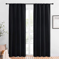 NICETOWN Living Room Blackout Shades - All Season Rod Pocket Thermal Insulated Solid Blackout Curtains/Drapes for Living Room (Set of 2, 42 inches by 84 Inch, Black) by NICETOWN