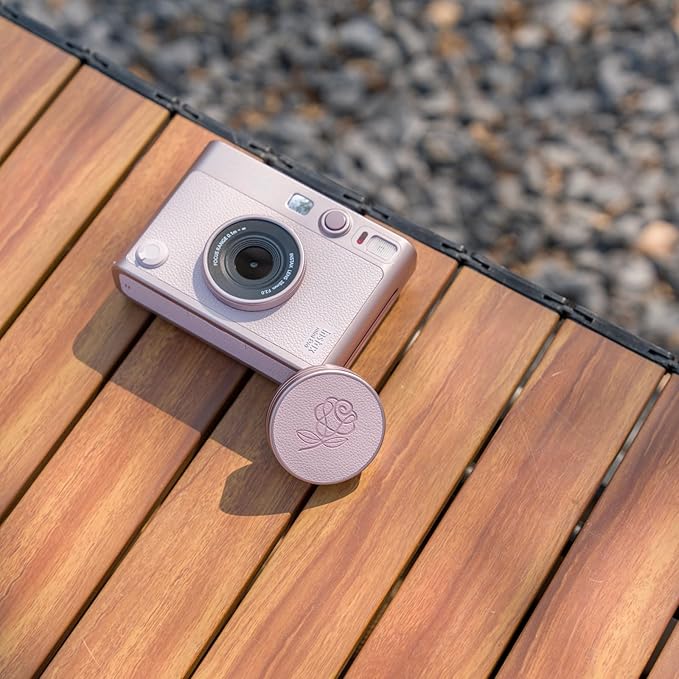 Pink Lens Cap for Fujifilm Insta Mini EVO, Retro Leather Aluminum Anti-Dust Anti-Scratches Lightweight Camera Lens Cover with Rose Pattern, Accessories for Fuji Mini Evo Lens Protection Cover - Image 7