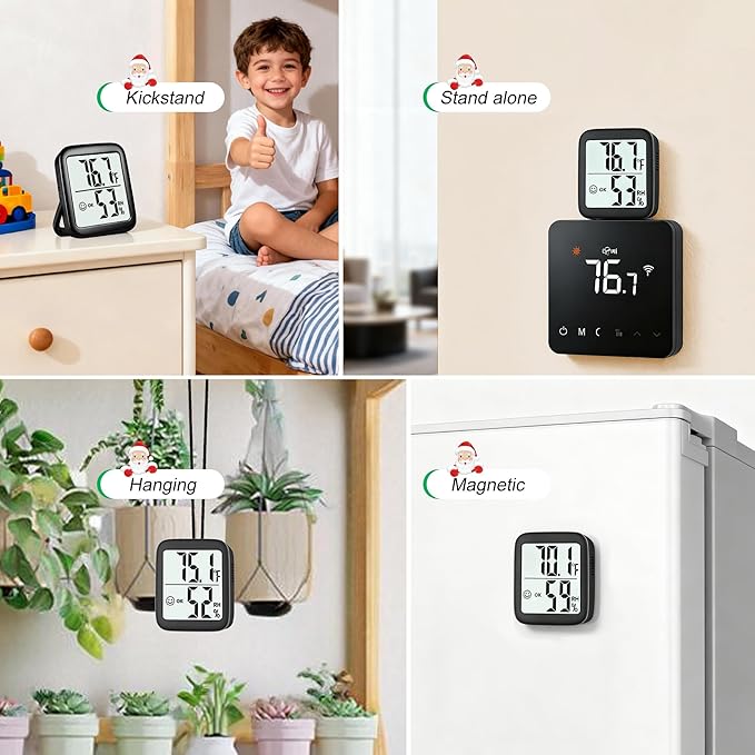 Antonki 2 Pack Room Thermometer for Home, Hygrometer Indoor Humidity Meter Gauge, Digital Temperature and Humidity Sensor Monitor for House, Terrarium, Incubator, Greenhouse - Battery Included - Image 5