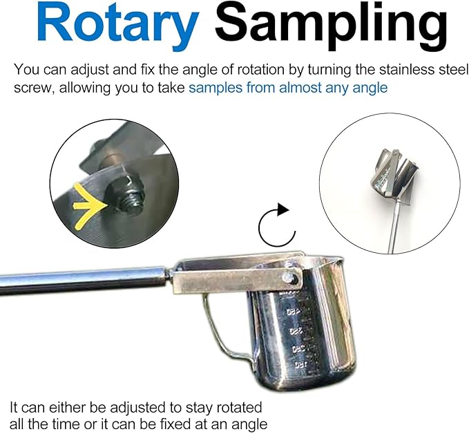 ERRULAN Water Sample Collection Pole PVC, Vertical Swing Telescopic Water Sampling Rod with Built-in Scale, Wellhead Sewage Dipper for Environmental Monitoring(16.9fl oz/500ml,117-400cm/45.6-157.2in) - Image 5