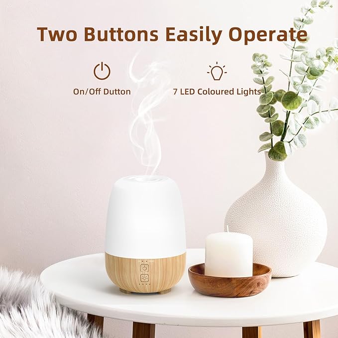 150ML Cordless Essential Oil Diffuser, Built-in 6000mAH Rechargeable Battery, 7-Hour Runtime, 7 LED Color Changing Lights, Portable Aromatherapy Diffuser for Home,Office,Outdoor - Image 5