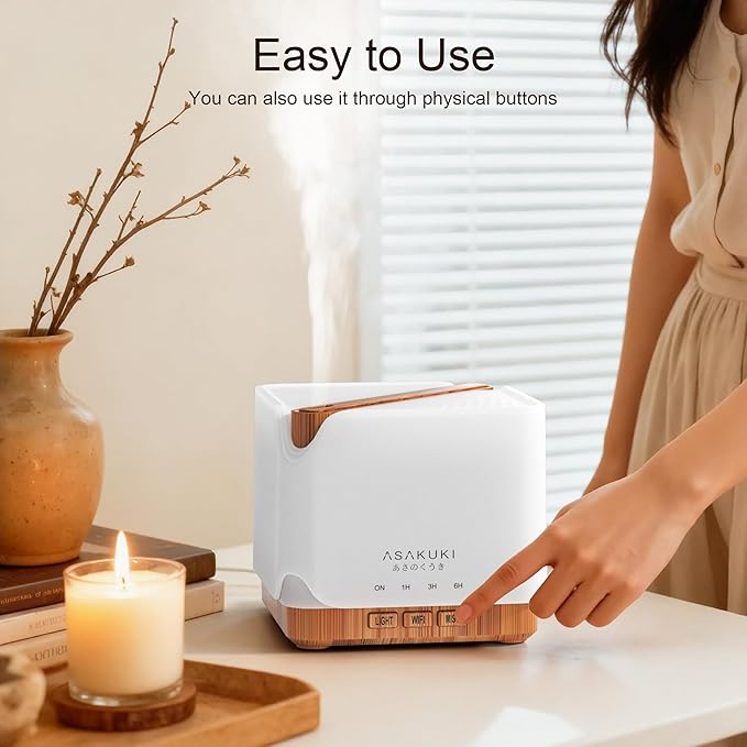 ASAKUKI Smart WiFi Essential Oil Diffuser, Large 700 ml Cool Mist Humidifier, Easy Connect with Alexa and Google Home, Phone App & Voice Control, Customized Schedule Timers and LED Light - Image 5