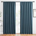 NICETOWN 2 Panels Blackout Curtains, Rod Pocket Thermal Insulated Drapes 84 inches Long, Easy-Care Modern Home Decoration Sunshades for Guest Room, Living Room, Office, 62 x 84 Inch, Smoky Blue by NICETOWN