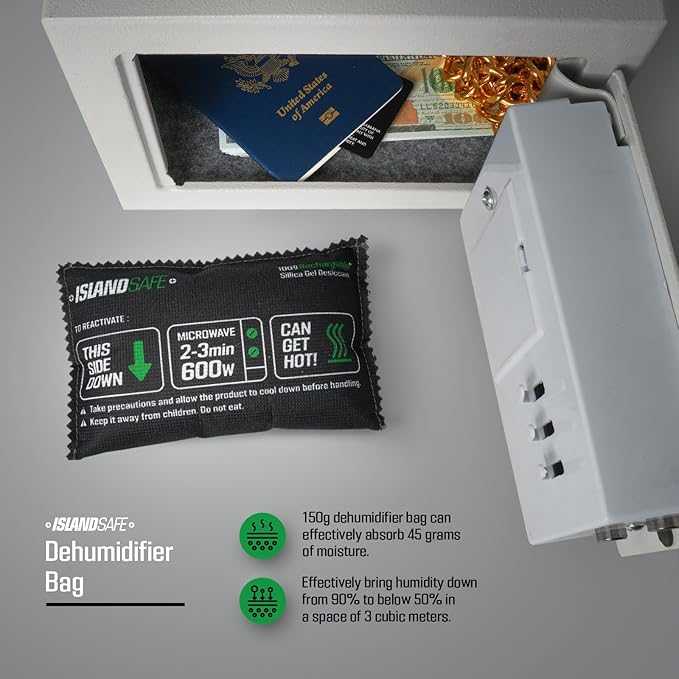 Rechargeable Safe Dehumidifier Bag 400g, Microwave Fast Reactivated Desiccant, Moisture Absorbing Packet for Safes, Cabinets, Home Closets, Car, Black (2, 6x4inch) - Image 3