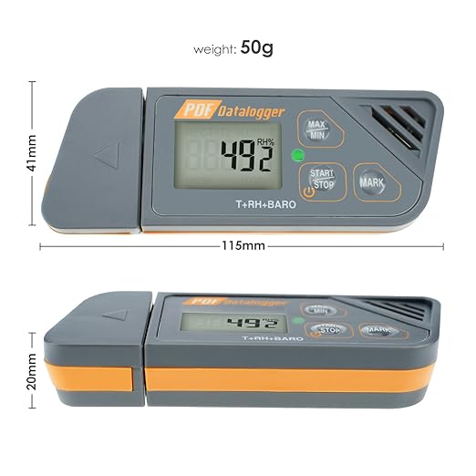 USB Temperature Data Logger Recorder for Temperature Humidity and Atmospheric Pressure, IP65 Waterproof Temperature Logger with PDF and CSV Reports High Accuracy - Image 9