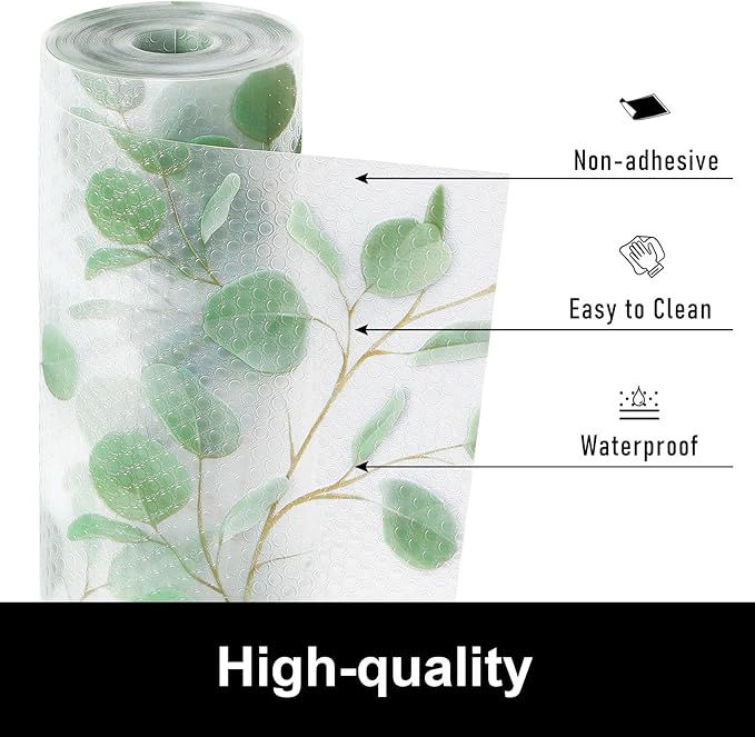 Cooyes Shelf Liner Drawer Liners, Shelf Liners for Kitchen Cabinets, Non Adhesive Cabinet Liner, EVA Waterproof Non-Slip Refrigerator Liners for Kitchen, Drawer（17.5" W x 360" L） - Image 2