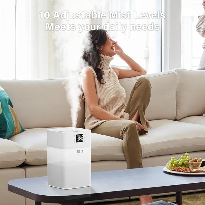 JRD Humidifiers 4L for Bedroom, Cool Mist Humidifier for Large Room, 40H Runtime, Night Light, 360° Nozzlefor Home, Office, Baby Nursery, Plants - Image 8