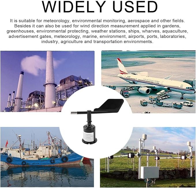 Wind Direction Sensor, Wind Speed and Direction Sensor, 360° Directional Wind Direction Monitoring, for Meteorology Environmental Monitoring Aerospace - Image 3