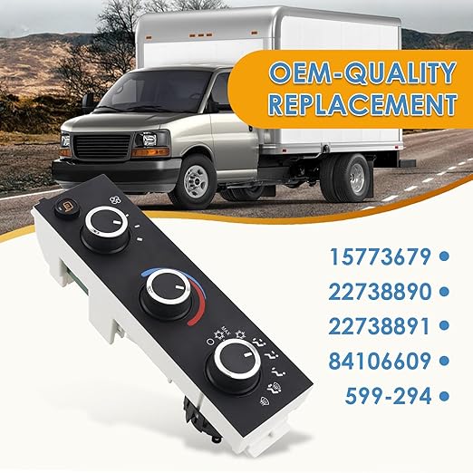 599-294 Heater A/C Control Switch,Front Climate Control Module Compatible with 2008-2021 Chevrolet Express 1500 2500 3500, 2009-2023 Express Cargo Express Pasajeros,2008-2021 GMC Savana, OE # 599-294 - Image 4