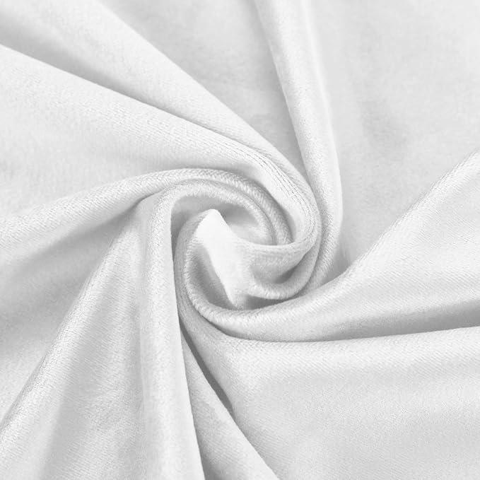 ChadMade Blackout Lined Premium Velvet Curtain Off White 72Wx96L Inch (1 Panel), Eyelet Grommet for Livingroom Bedroom Theater Studio, Leon Collection - Image 6