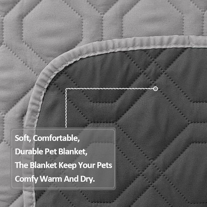 CHHKON Waterproof Dog Bed Covers for Couch Protection Dog Pet Blanket Furniture Protector (52“X82”, Grey+Dark Grey) - Image 4