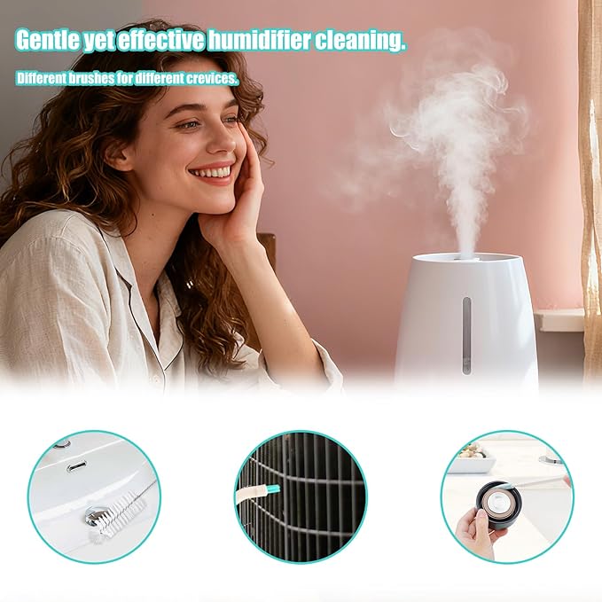 13pcs Humidifier Cleaning Brush Set, Mini Detail Cleaning Brushes Small Cleaner Kit Tool for Household Humidifiers Keyboards Tiles Bottles & Tight Spaces - Image 4