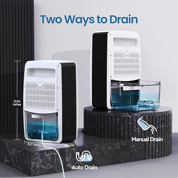Dehumidifier with Drain Hose for Bathroom, 95 OZ Dehumidifiers for Home Bedroom Basement & RV with Auto Shut-off, Aromatherapy - Image 5