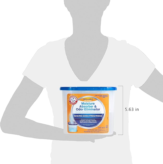 Arm & Hammer Fragrance Free Refillable Moisture Absorber and Odor Eliminator 14 oz. Tub - Image 8