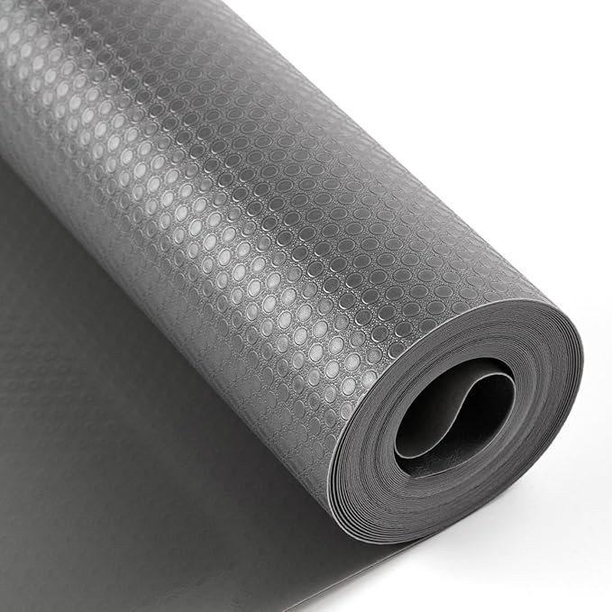 Shelf Liners for Kitchen Cabinet Liner Waterproof & Oil-Proof Cupboard Liner Plastic Drawer Mats EVA Material Non Adhesive Fridge Liner for Shelves 17.7×118 inch-Grey by Bloss