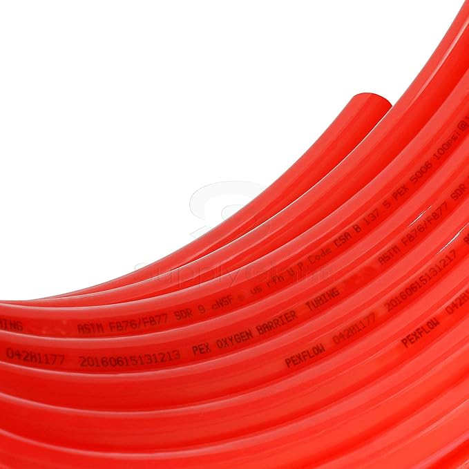 Supply Giant Oxygen Barrier PEX-B Pipe 1 Inch x 100 Feet Coil, Red Tubing for Radiant and Hydronic Heating Systems, Non-Potable Water Pipe for Winter Season - Image 10