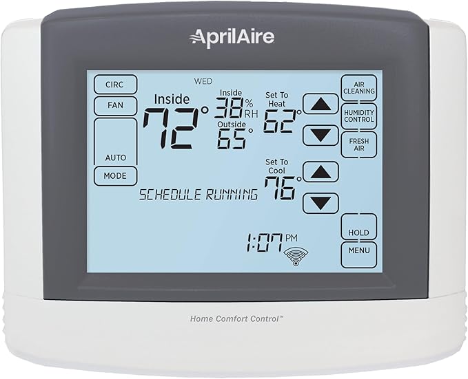 AprilAire 8910W Wi-Fi Programmable Touchscreen Thermostat with IAQ Control; Amazon Alexa and Google Assistant Compatible - Image 9