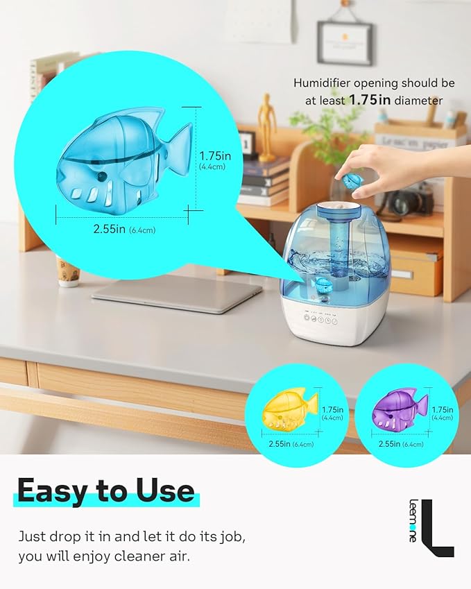 Leemone Humidifier Cleaning Fish for Humidifiers & Fish Tanks, 10 Pack Humidifier Cleaner, Purifies Water, Reduces Scale - Image 2
