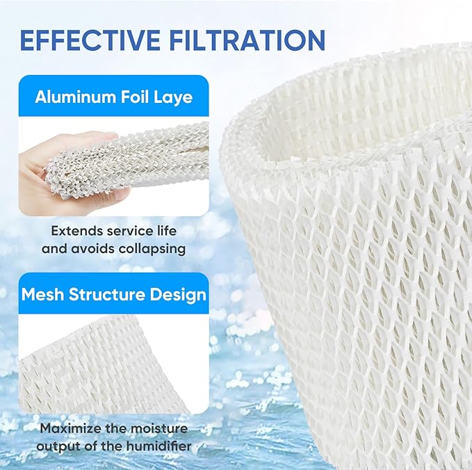 6 Pack Humidifier Filters HAC-504 Replacement for Honeywell Humidifier Filter, Filter A Humidifier Filter Replacement for HCM300/350/600/700 Honeywell Humidifier, White - Image 4