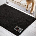GORILLA GRIP SOAKSTOPPER Dog Door Mat, Machine Washable Rug Absorbent Doormat Captures Moisture Mud Dirt, Quick Dry Soft Chenille Entryway Rugs Indoor Entrance Mats for Dog Paws, 24x16 Black by GorillaGrip