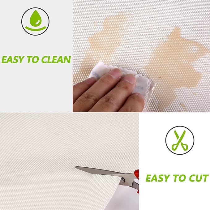 Kitchen Shelf Liner Drawer Liners, Non-Adhesive Refrigerator Liners Waterproof Fridge Mats with Strong Durable Kitchen Cabinets Mat for Drawers, Shelves, Pantry - Image 3
