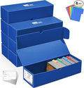 Trading Card Storage Box, 8-pack·1000 Count Card Storage Box with Dividers and Labels, Card Organizer for Collection, Trading Card Holder for Collector, 12 INCH by Fabmaker