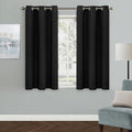 MYSKY HOME Blackout Curtain for Bedroom, Black Curtains for Bathroom 45 Inch Length Grommet Room Darkening Curtain, Amazing Triple Weave Thermal Insulated Curtain, 1 Curtain Panel, 42 x 45 in, Black by MYSKYHOME