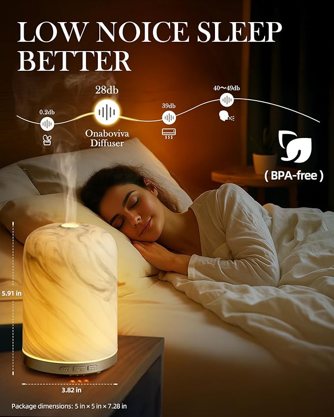 Essential Oil Diffuser – 2.4MHz Ultrasonic Aromatherapy Diffuser, Health Night Light, Timer & Auto Shut-Off, BPA-Free, 120ml Aroma Diffuser for Home, Office, Spa, Yoga, Hotel - Image 3