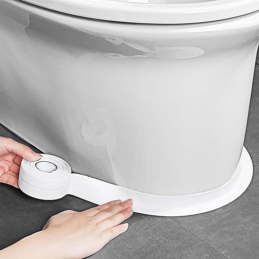 TOUSEA Waterproof Sealing Caulk Tape, Self Adhesive Sealant Strip for Bathroom, Toilet, Kitchen Countertop, Toilet, White by TOUSEAHome