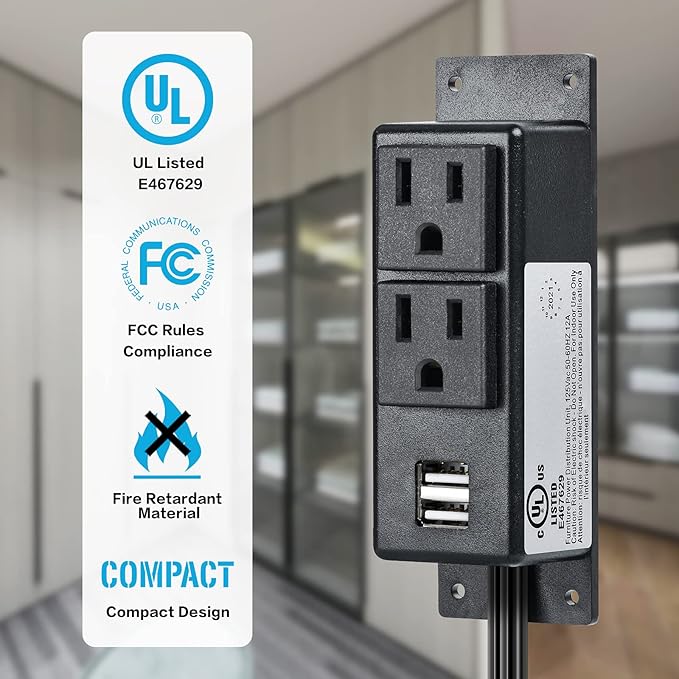 Gun Safe Power Outlet Kit, Briidea Gun Safe Accessory Electrical Outlet with USB for Interior Dehumidifiers and Lights - Image 2