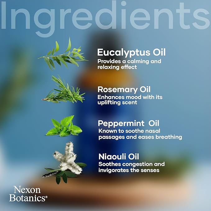 Breathe Essential Oil Blend 30 ml - Breath Sinus Relief with Menthol Oils - for Humidifiers, Diffusers, and Aromatherapy - Nexon Botanics (Pack of 2) - Image 7
