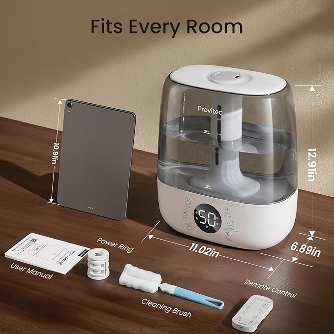 6L Self-Cleaning Humidifier for Large Room, CleanCare Warm & Cool Mist, No-Leak Design & Top Fill, 60 Hour Runtime, Quiet Ultrasonic Auto Mode with Remote Control for Bedroom & Home - Image 8