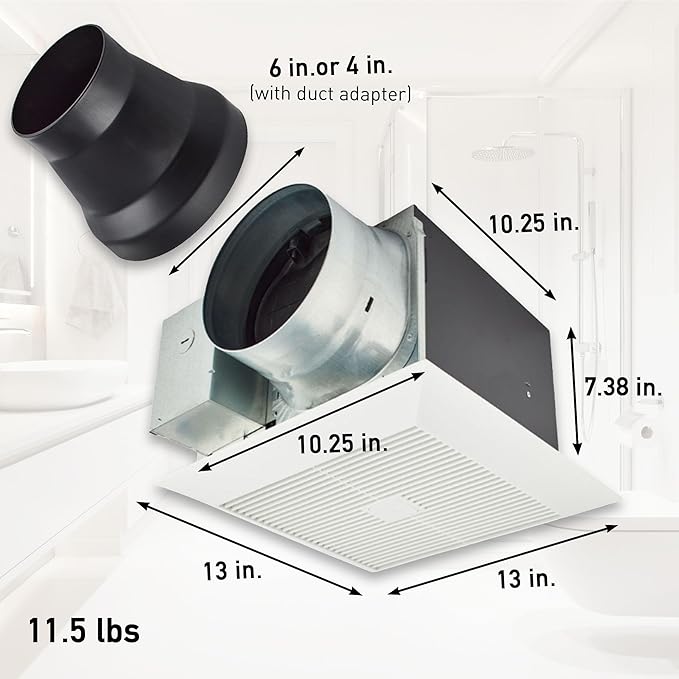 Panasonic WhisperGreen Select Ceiling Mount Exhaust Fan, Customizable, 50-80-110 CFM, FV-0511VK3 - Image 2