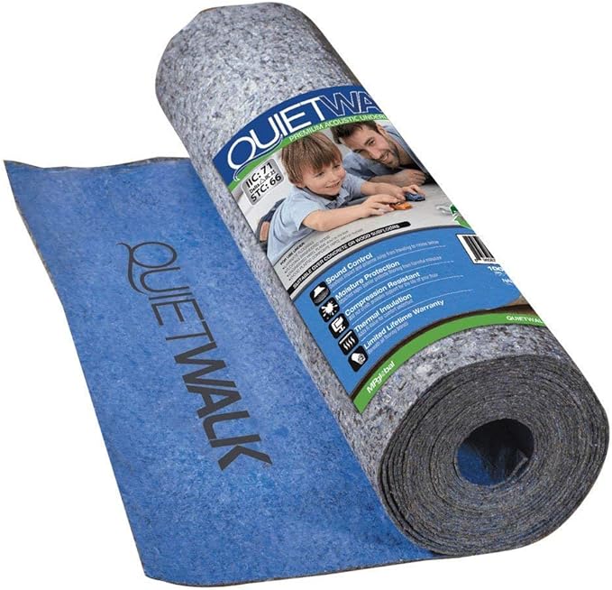 QuietWalk Pallet Laminate and Floating Wood Flooring Underlayment with Attached Vapor Barrier- Sound Reduction, Compression Resistant, Moisture Protection Covers 3000 sq ft-30 Rolls@100sf QW100B1LTPLT - Image 2