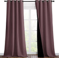 NICETOWN Thermal Insulated 100% Blackout Curtains, Noise Reducing Performance Drapes with Black Lining, Full Light Blocking Drapery Panels for Patio (Dry Rose, 1 Pair, 46 inches x 90 inches) by NICETOWN