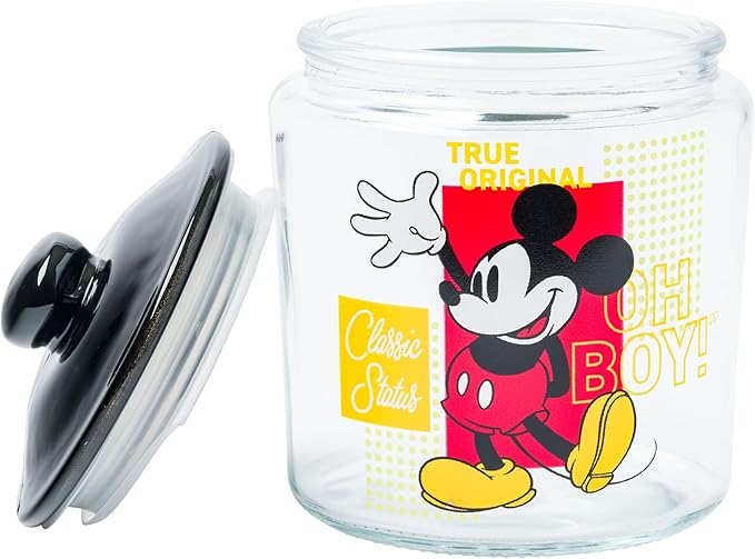 Silver Buffalo Disney Mickey Mouse Glass Jar with Lid, 4” x 4” x 6” - Image 3