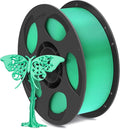 ANYCUBIC Silk Filament, Clog-Free Shiny 3D Printer PLA Filament 1.75mm Dimensional Accuracy +/- 0.02mm, 1KG Reusable Spool (2.2 lbs), Silk Green by ANYCUBIC