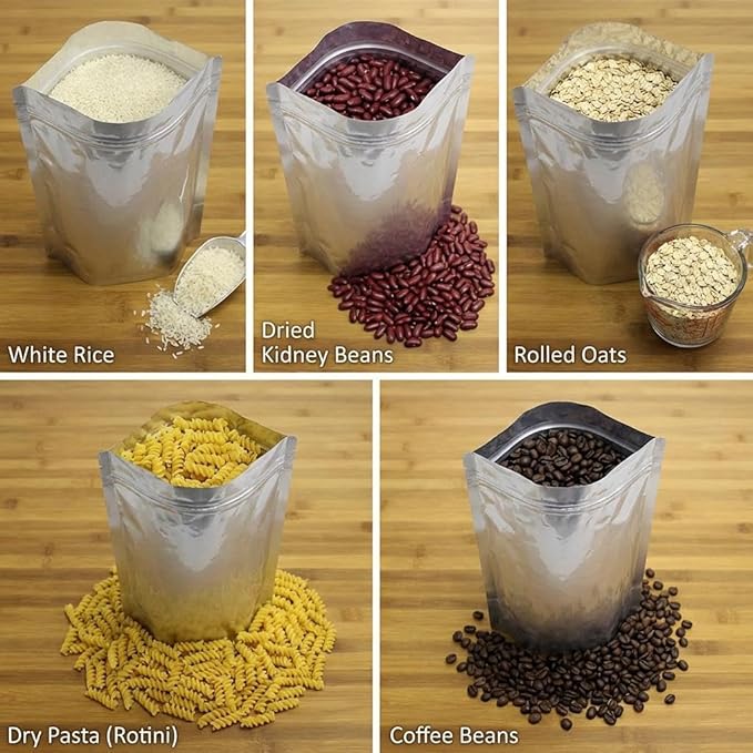 AwePackage 1.5 Gallon Mylar Aluminum Foil Zipper Bag for Long Term food storage and collectibles - vacuum seal(100, 1.5 Gallon(12x16")) - Image 7