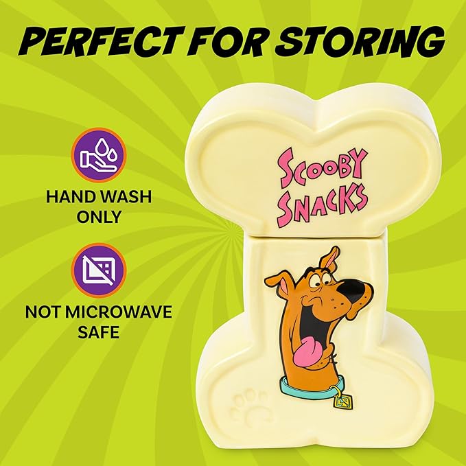Silver Buffalo Scooby-Doo Scooby Snacks Sculpted Ceramic Snack Jar, 4.85” x 3” x 6.75” - Image 4