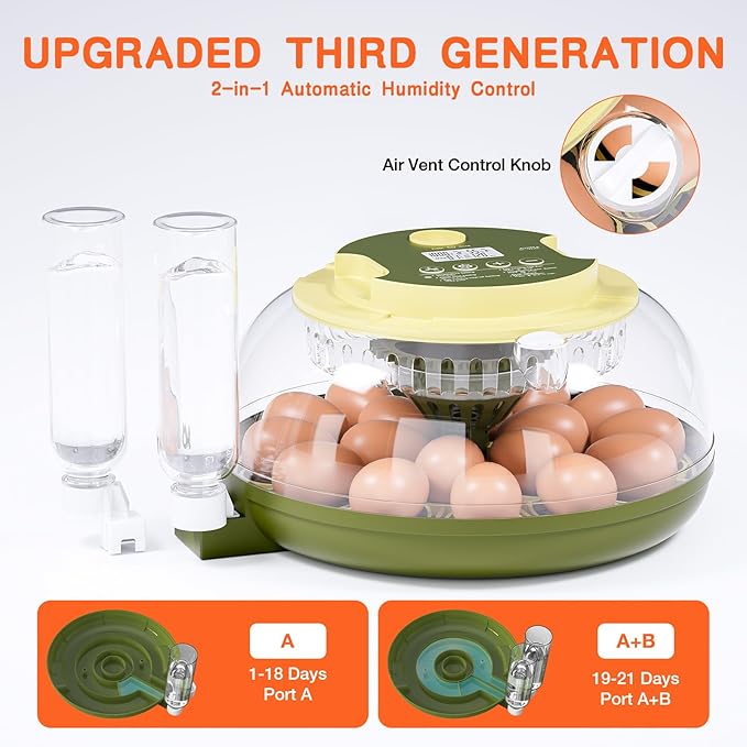 18 Egg Incubator, Incubator for Hatching Eggs, Automatic Egg Turning and Humidity Temperature Control, Egg Candler, Hatch Day, Automatic Water Refill, for Chicken, Ducks, Quail, Goose, Pigeon - Image 5