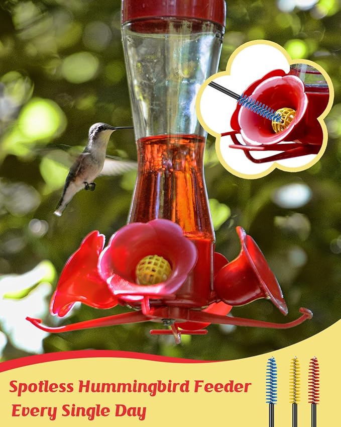 Pawfly 18 Pcs Hummingbird Feeder Cleaning Brushes, Mini Nylon Hummingbird Feeder Brushes for Cleaning, Tiny Brushes for Cleaning Small Parts, Small Cleaner Brushes, Hummingbird Feeder Parts, 3 Colors - Image 4